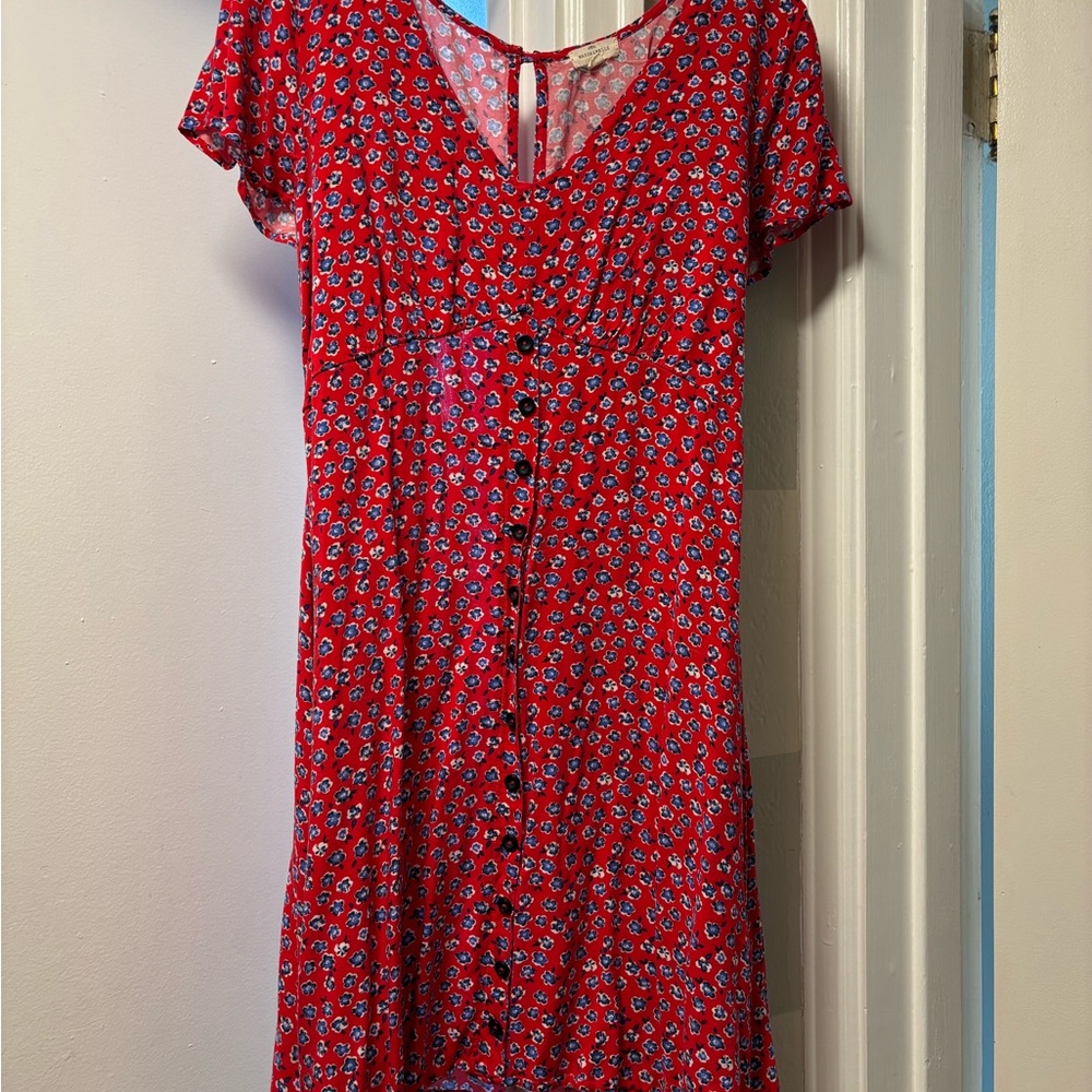 Floral Red Mini Dress